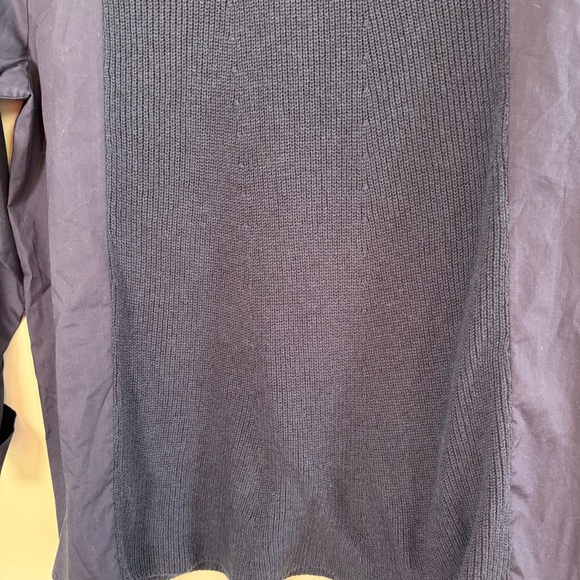 Peace of Cloth Cotton/Cashmere Navy Top, Size L - Picture 4 of 9